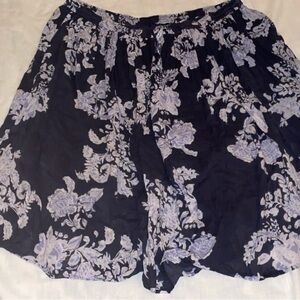 Floral Print Navy Skirt